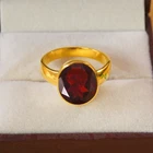 Red Garnet Ring 18k Gold Plated Sterling Silver Handmade Engagement Ring For Her