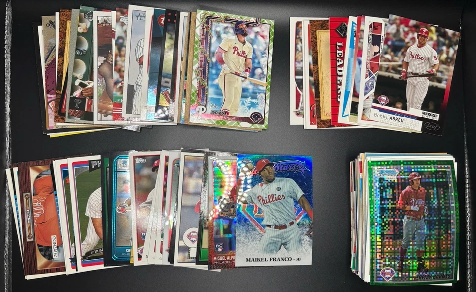 Lote 150+ Cartas Phillies Harper Utley Rollins Howard Hamels Werth Burrell Ruiz - Imagem 2 de 4