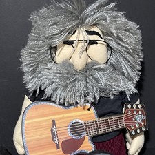 Jerry Garcia Doll Plush Grateful Dead, Gund, Liquid Blue, BENT GUITAR, 1998