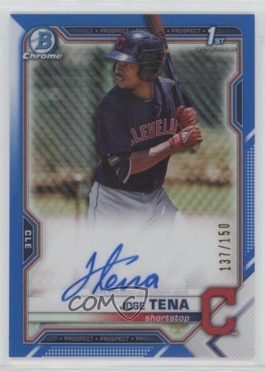 2021 Bowman Chrome Prospects Blue Refractor 137/150 Jose Tena #CPA-JT Auto 5j0