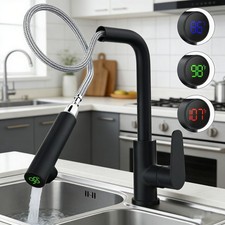 2PCS Bathroom Sink Faucet With Temperature Digital Display Smart LED Mixer Tap