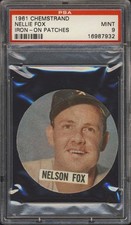 1961 Chemstrand Iron-On Patches Nellie Fox PSA 9 Chicago White Sox HOF
