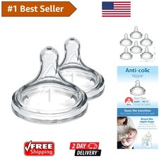 Dr. Brown's BPA-Free Baby Bottle Nipple Level 1 - 2 Pack, Perfect for Newborns