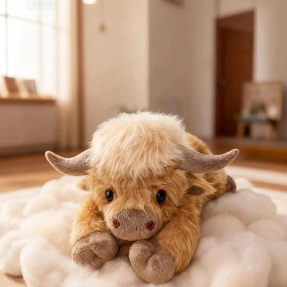1Pcs 30/45CM Highland Cow Plush Pillow Weighted Stuffed Animal Warm Gift AU - image 4 of 4