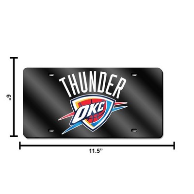NBA Oklahoma City Thunder - Black Laser Inlaid Metal License Plate
