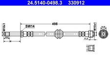 ATE 2x Bremsschlauch 24.5140-0498.3/2x für MERCEDES VITO Bus W639 MIXTO VIANO