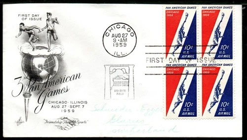 USA 1959 Airmail FDC to Switzerland
