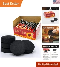 Quick Light Charcoal Briquettes, Charcoal Disk Lights, 33 mm Nature Coal Disk...