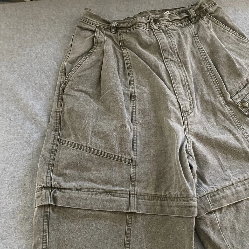 Vtg Cabelas Pants Women’s 27 Green Convertable Canvas High Rise 80s Outdoor 90s - Image 4 of 4