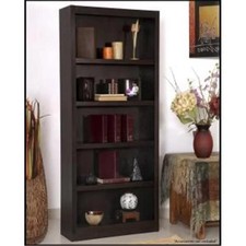 Concepts In Wood MI3072-E Single Wide Bookcase- Espresso Finish 5 Shelves