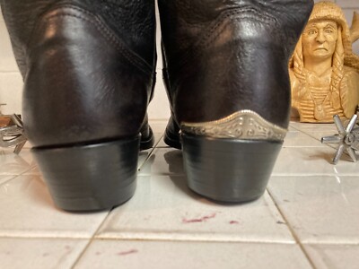 Justin 1333 Black Elk Soft Leather Western Cowboy Boots Size  display picture 2