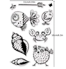 Ocean clear stamps Funny card clay NEW Free Ship