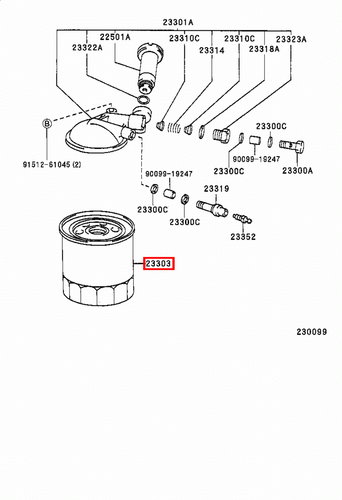 Genuine Toyota LandCruiser 80 Series HZJ 1HZ 4.2 Diesel Fuel Filter - Picture 5 of 20