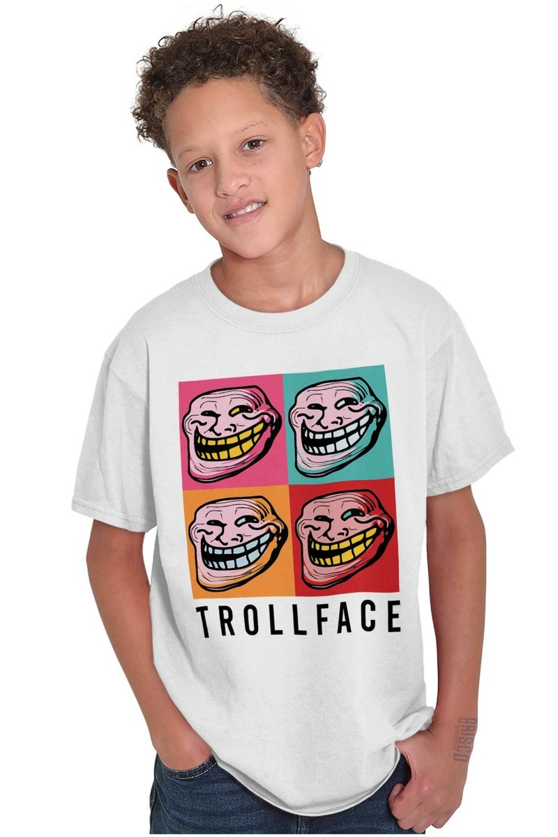 Cool Pop Art Troll Face Funny Internet Meme Youth Crewneck T