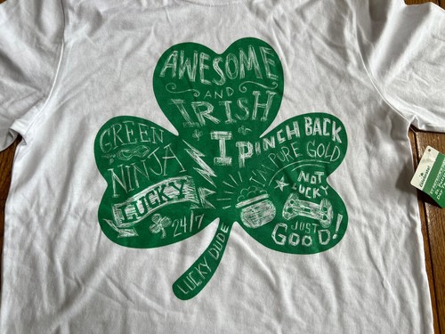 2 Way to Celebrate! St. Patrick's Day T-Shirt Tee Green White Shamrock Kid Sz XL - Picture 6 of 10