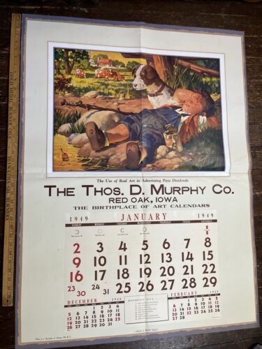 1949 Salesman Copy Calendar Had A Busy Day Red Oak, IA Series 49 R 3 RARE VTG - Picture 1 of 14