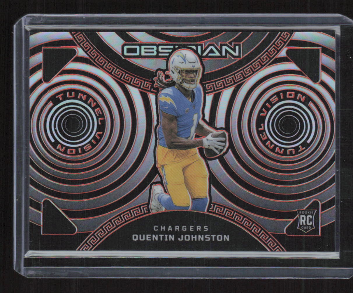 2023 Panini Obsidian Quentin Johnston Tunnel Vision Electric Etch Orange RC /65
