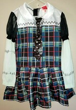 girls MONSTER HIGH HALLOWEEN COSTUME DRESS WITH WIG size medium SUPER CUTE 2 PC