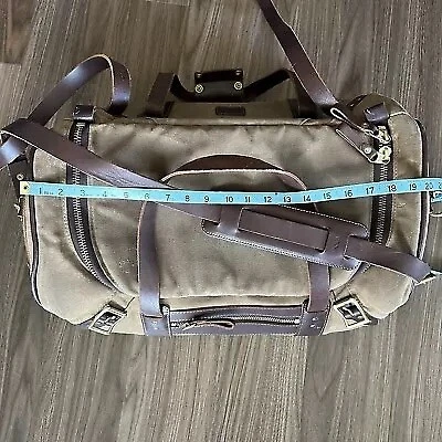 Bolso de Lona Encerada Ala Blanca con Cuero para el Hombro 20”x11” Pulgadas LEER Foto 3 de 4