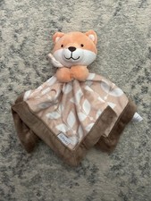 Carters Baby Lovey Fox Security Blanket Plush Tan Brown White Leaves 2016