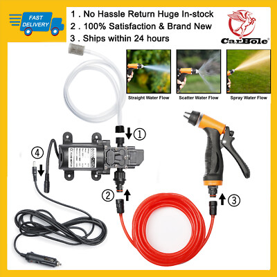 100w High Pressure Vehicle Washer Water Pump Jet Wash Hose Washing Kit Portable