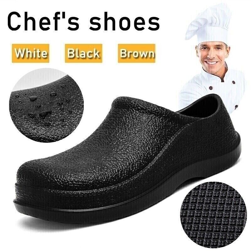 Oil Resistant Work Shoes Non Slip Shoes Cushion Chef Shoes Safety Water Kitchen