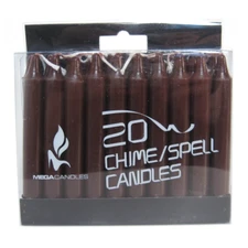 Box of 20 Brown Spell Candles (4 Inches) Chime Mini Taper Candle