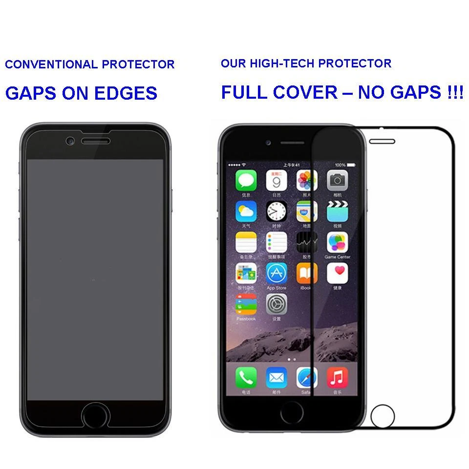 Tempered Glass FULL COVER Screen Protector + Rear Shield Guard For iPhone 6 6S - Image 3 of 4