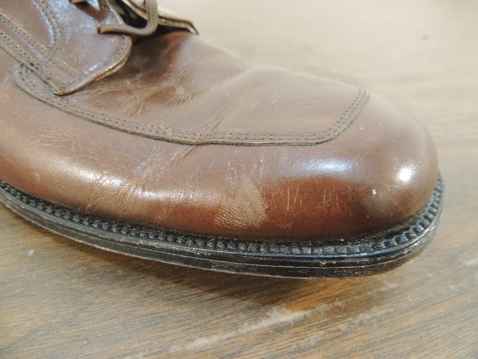 SCARPE ABITO VINTAGE FOOT SO PORT SUPREME DA UOMO 11AA SCARPA DESTRA SOLO PELLE 50388