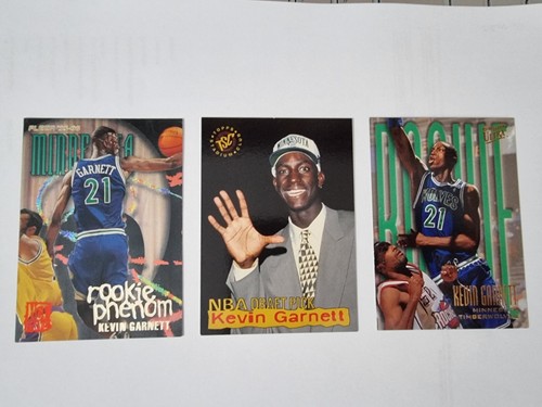 Kevin Garnett Rookie Cards, Lot 3, Fleer, Ultra, Stadium Club, 1995-1996