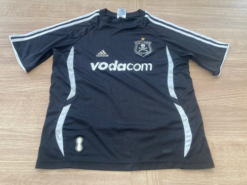 2007/2008 Orlando Pirates Heim Fußballtrikot - Adidas schwarz Alter 11-12 Jungen Kinder