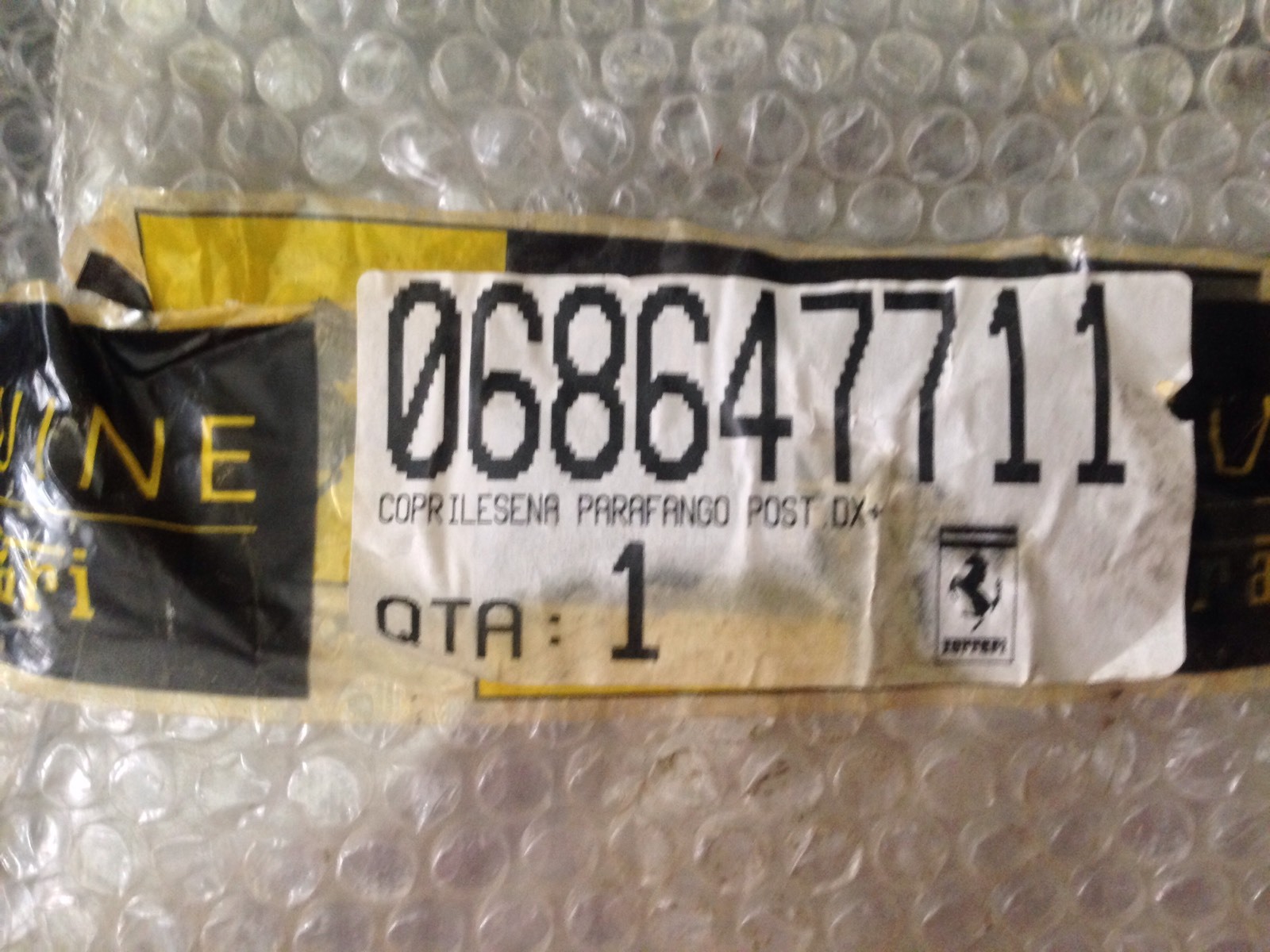 Ferrari F430 Door Assembly Strip Cover NOS OEM 68647711