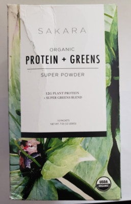 Sakara - ORGANIC Protein + Greens Super Powder - 10 Serv Packets - Exp 12/2026