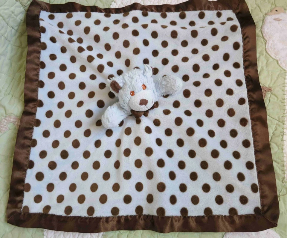 Mary Meyer Baby плюшевый медведь синий w коричневый горошек мальчика безопасности одеяло милый ЕС - Изображение 2 из 3