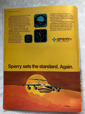 1974 Flugzeug Werbung SPERRY FLIGHT SYSTEMS NAVIGATION LUFTDATENINSTRUMENTE