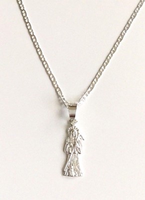 925 SILBER SENSENMANN HALSKETTE 18'' LANG / CADENA DE LA SANTA MUERTE 18'' - 20x6mm
