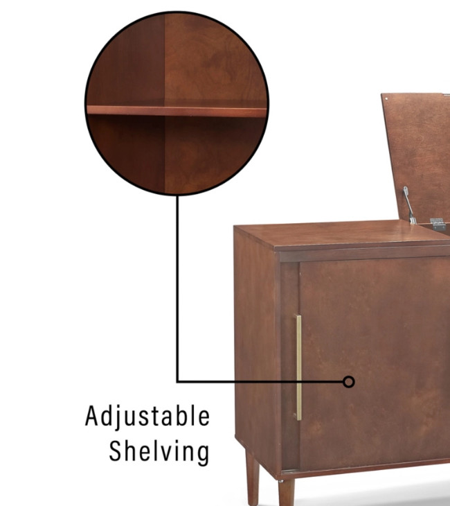 Turntable Console Cabinet Vintage Vinyl Record Storage Player Mid Century Table 