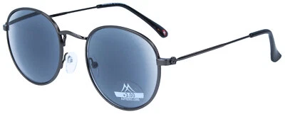 SUNOPTIC Stylische Sonnen - Lesehilfe LOKI aus schwarzem Metall im runden Panto - Design