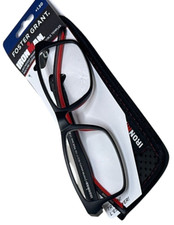 Reading Glasses Foster Grant Ironman 1.50 Lightweight Frame Black  Red Rectang