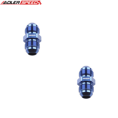 US SHIP 2PCS -10AN AN10 to 10AN Straight Male Aluminum Fuel Fitting Adapter Blue