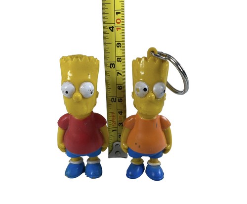 Vintage BART SIMPSON Keychain Figurine 1990 20th Century Fox & Mini Figure - Picture 2 of 3