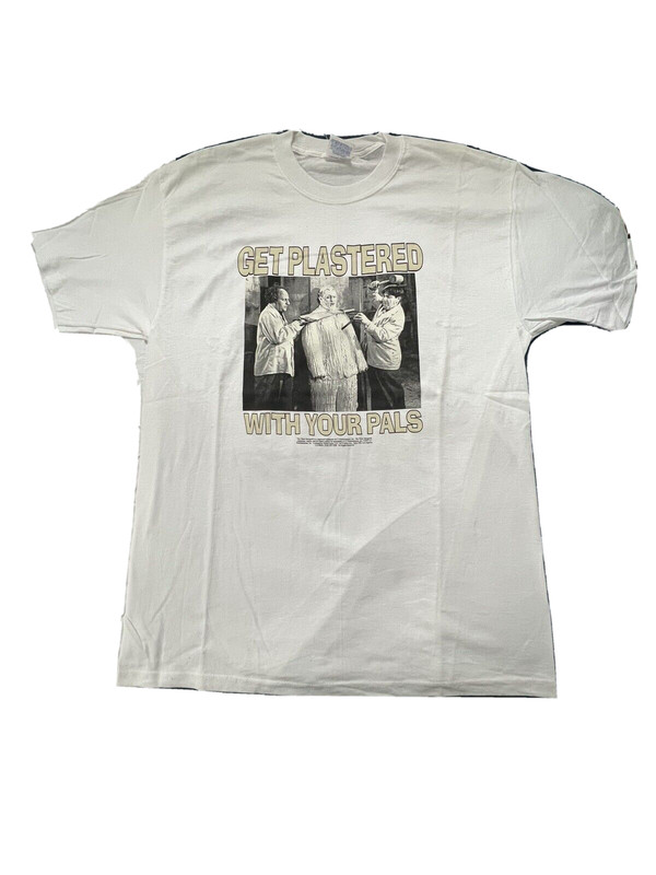 THREE STOOGES  "Get Plastered with Your Pals" T-Shirt Men's Large -- NEW !!