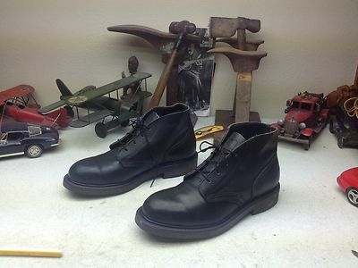 STEEL TOE 1988 USA BLACK LEATHER ELECTRIC HAZARD LACE ENGINEER BOSS BOOTS 7.5D