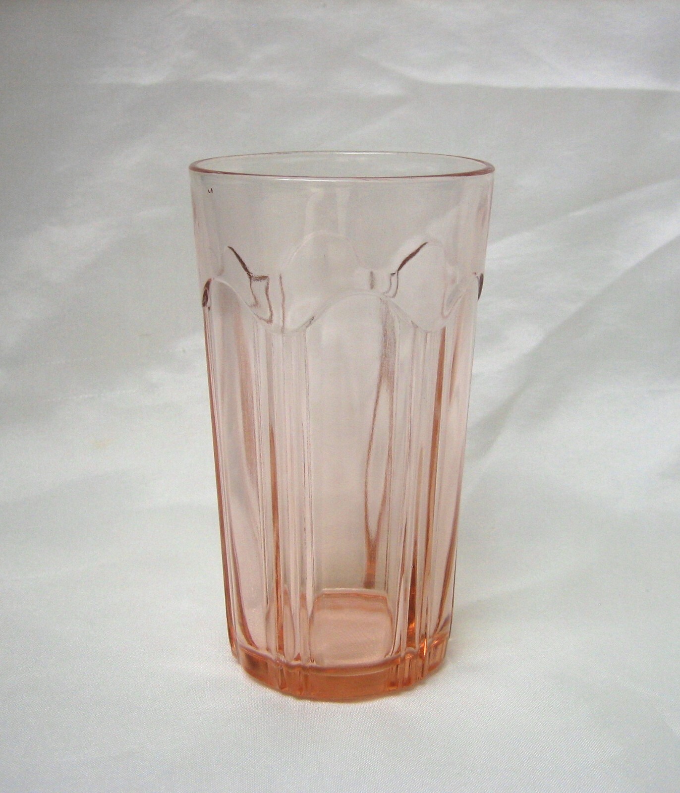 Vintage Colonial Knife & Fork Hocking Pink Depression Glass 11 oz Tumbler 5-1/8
