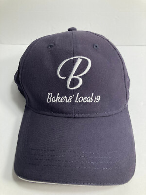 Bakers' Local 19 Cap Hat Blue White Embroidered Letters Twill Labor Union Ohio