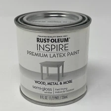 Rust-Oleum Inspire 297038 Premium Latex Paint, Semi-Gloss, White 8 oz SHIPS FAST