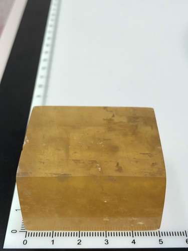 GOLDEN OPTICAL Honey CALCITE CRYSTAL 5.8oz BRICK Nice! Beautiful! Top A+ N54 - Picture 4 of 12