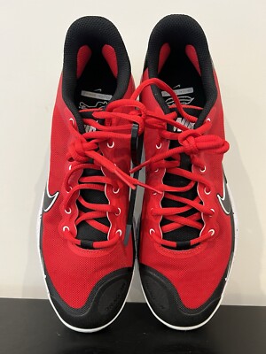 Size 9.5 Nike Alpha Huarache Elite 3 Low Baseball Cleats Red  display picture 1