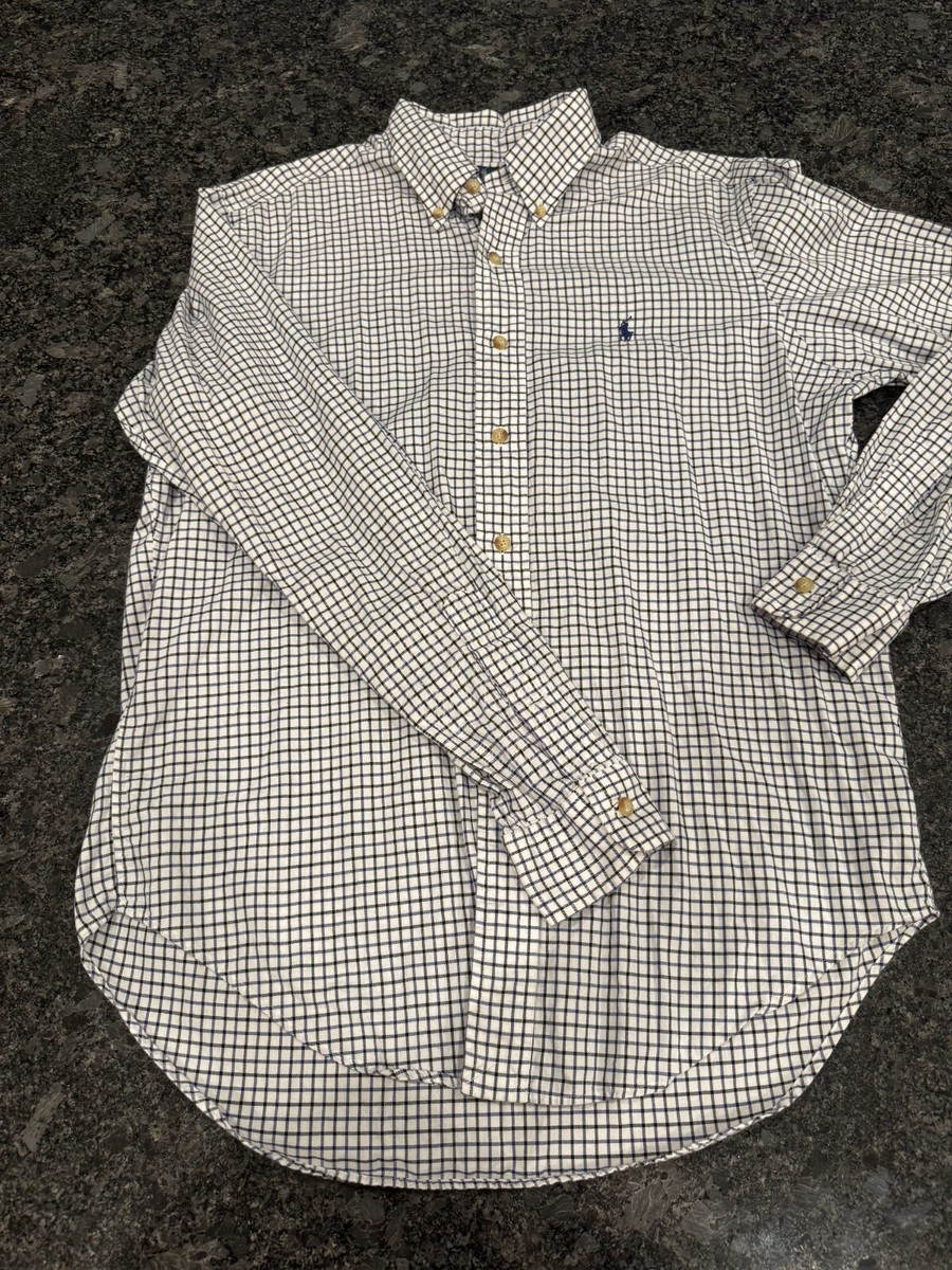 Polo Ralph Lauren Men's Medium Blue Button Down Check Preppy