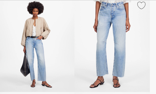 Madewell 148 $ The Petite Darted Barrel Leg Jeans Edmondson Wash Größe P28 NU348